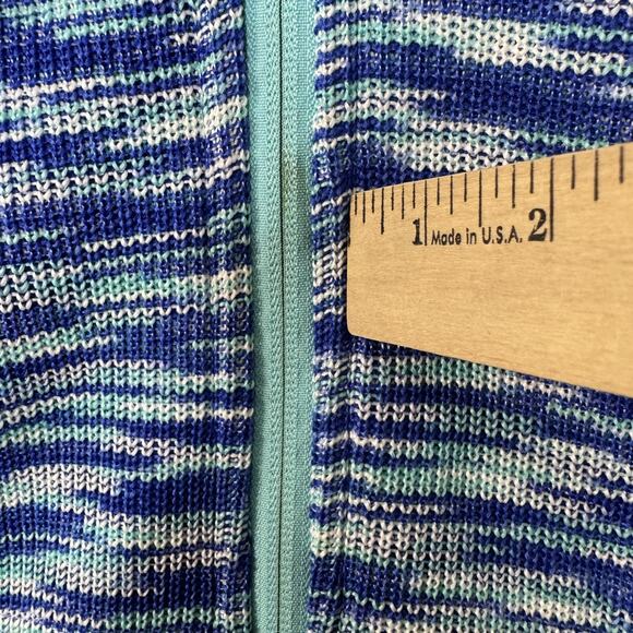 Spyder Jacket Womens XL Blue Aqua Full Zip Sweater Fleece Stand Collar Space Dye - Picture 9 of 12